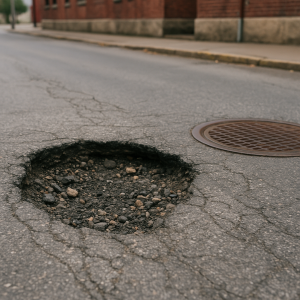 if your car’s tires or suspensions are damaged because of potholes or exposed manhole covers, is the town liable for the damages